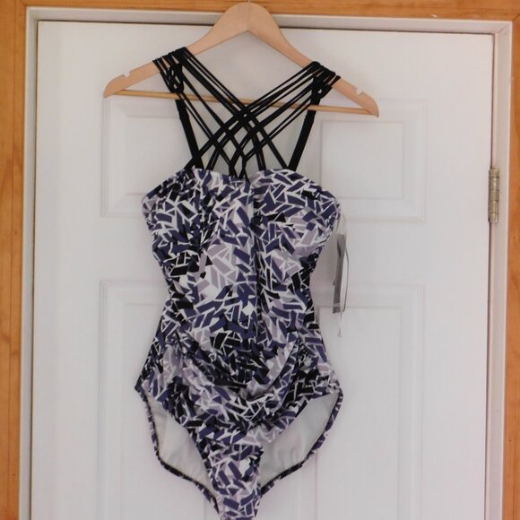 NEW Magicsuit womens Estilo one piece swimsuit Purple Tummy Control Rouching 14 - Picture 1 of 9